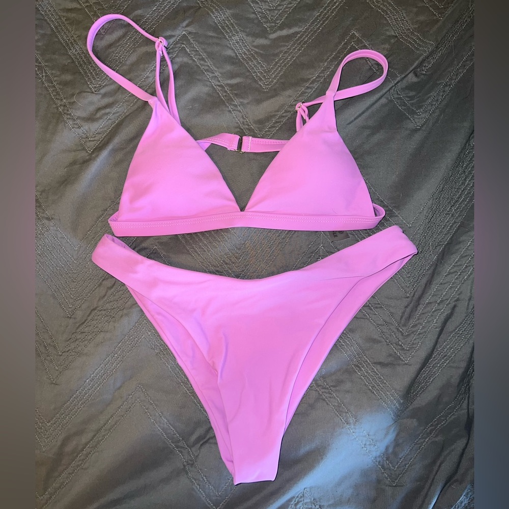 Women's Pink Triangle Bikini Set